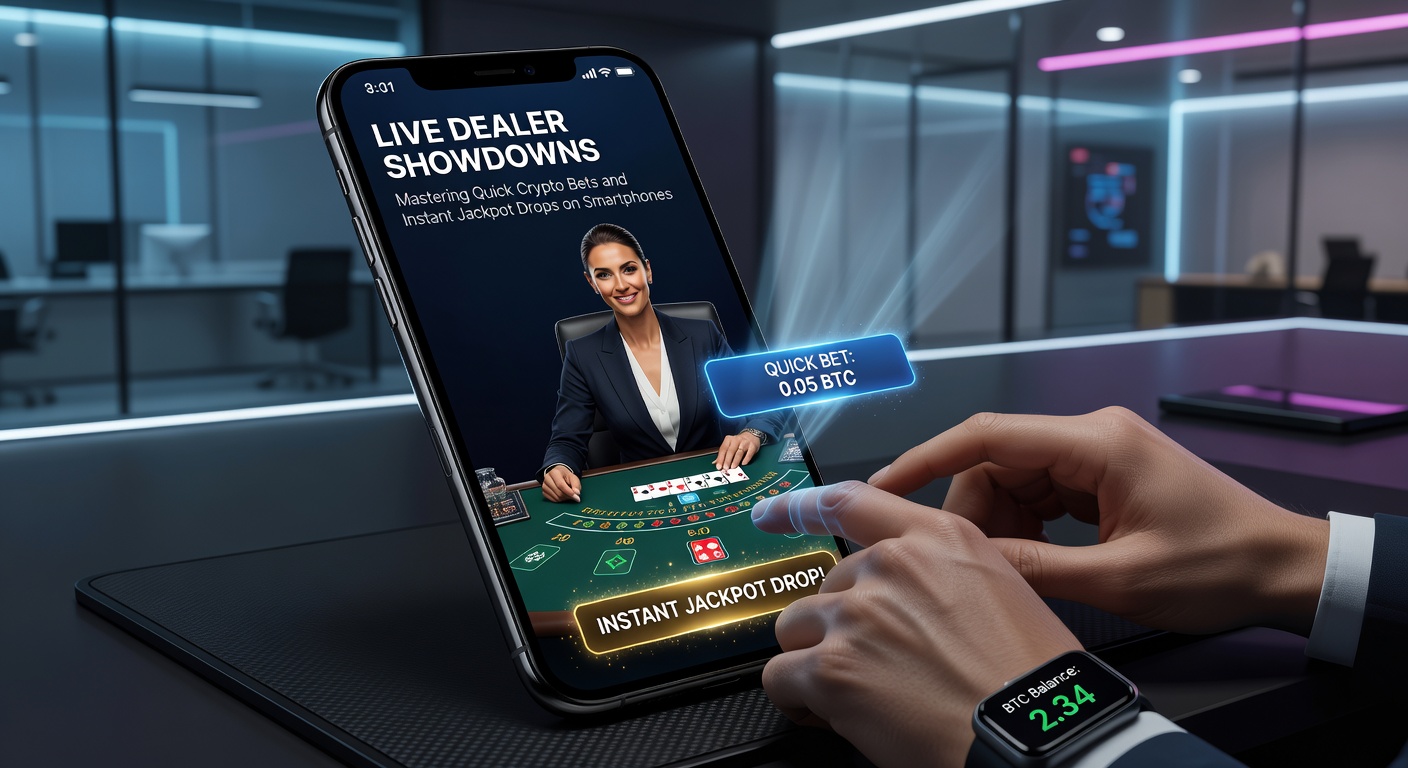 Smartphone mit laufendem Live-Roulette und explodierendem Jackpot-Drop in Krypto-Währung
